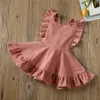 Toddler Girls Princess Dress Kids Baby Party Wedding Pageant Solid Color Velours Robes Q0716