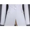 TOP QUALITY Stylish Designer Blazer Women's Shrug Shoulder Single Button White Jacket 211019