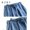 2021 Kobiety Dżinsyjne Spodnie Vintage High Waist Moda Lato Szerokie Noga Kowbojskie Jeans Autunm Proste Bawełniane Dżinsy Spodnie RMBY352 q0801