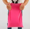 25 * 35cm (20 * 30 + 5cm) Hot Pink Courier Bag multifunktion Förpackningsmaterial Fraktväskor Självförsegling Mailbag Plast Poly Mailing Kuvert Väskor