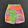 Mode Tie-Dye Gym Yoga Shorts Kvinnor Sommar Hög Waist Workout Skriv ut Pantalones De Mujer Hög Elasticitet Sportbyxor Kvinna 210514