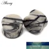 Alisouy 2PCS Natural Organic Stone Ear Plugs Flesh Tunnels Calibri 6mm-16mm Espansioni dell'orecchio Barelle Cono Body Piercing Jewelry
