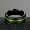 Wedding Rings Stainless Steel Enamel 8mm Ring Band Red Men Sz7-12 Blue/Green/Rose Black Plating Gun Green Line Blue