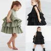 Robe d'été filles princesse robes gâteau enfant fille fête Tutu robe sans manches robe d'anniversaire pour 1 2 3 4 5 6 ans vêtements Y0726