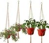 Fournitures de jardin corde de chanvre tressé cintre Pot plante verte fleur suspendus panier tissé à la main RH6013