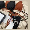 Bandaj Üçgen Seksi Kız Mayo Trendy Yaz Bikini Charm Backless İki Parçalı Mayo Kadın Parti Mektup Mayo