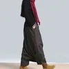 女性カジュアルリネンハーレムパンツバギーボトムファッションソリッドロークロッチメス211115