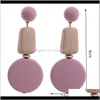 Chandelier Delivery 2021 Korean Style Female Fashion Round Square Geometric Drop Earrings For Women Trendy Acrylic Dangle Earring Ladies Part