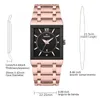 Kvinnors Armband Klockor Top Märke Designer Dress Quartz Watch Ladies Rosegold Square Wrist-Watch Vattentät Relogio Feminino Wristwatches