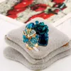 Cluster Rings Adjustable Colorful Crystal Ring Personality Fashion Hypoallergenic Resin Flower Bohemia Girls Women Accessories