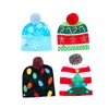Wholale Personalizado Beanie feriado decorativo inverno de malha com luzes LED piscando chapéu de natal jacquard