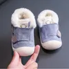 Boots Winter Kids Shoes Baby Toddler Soft Non-slip Plus Velvet Warm Casual First Walker Boys Girls Bottom Snow 1-4 Y