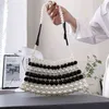 Borse per la spesa Borsa a tracolla firmata con perline di perle per donna Borse semplici estive a spalla di marca di lusso Donna 220303