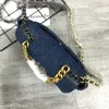 Blue denim Mouth cover Crossbody bag fashion luxury brand rhombus chain shoulder handbag simple wild lady wallet 19 bags Small8581736