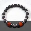 Fili di perline 5 pezzi/lotto gemme naturali pietre da 8mm labradorite perle di lava yoga cerebrale regolabile moda regolabile gioielli fai -da -te fatti a mano