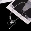 Catene coreano riflettente imitazione perla gattino pendente 2021 femminile Ins Hip Hop catena del collare collana di gioielli all'ingrosso delle donne