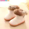 Children Warm Boots Boys Girls Winter Snow with Fur 1-6 Years Kids Soft Bottom Shoes 211227