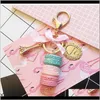 Keychains aessories aron cake keten mode schattige sleutelhanger tas charme auto sleutelring bruiloft feest cadeau sieraden voor vrouwen mannen 1142 Q2 drop deliv