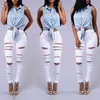 1High Waist Jeans for Women Black Ripped Female Skinny Denim PANT Casual Vintage Trousers 210514