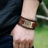 Bracelets de charme Trendy Nordic Odin Triangle Pirate Ship Bracelet Viking Mode Homme Cuir Tissé Accessoires Party Jewelry323J