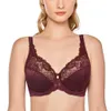 Soutien-gorge en dentelle de beauté pour femmes, plus la taille des soutiens-gorge minimiseur non rembourrés pleine figure Bralette à armatures 210623