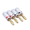 cable plug Middle channel Nakamichi copper golds plated banana welding free 4mm banana audio horn Video Cables