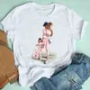 Women Short Sleeve Daughter Cute Girl Mujer Camisetas Cartoon Mom Mother Clothes Print Tshirt Female Tee Top Graphic T-shirt X0527