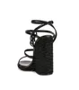 高級デザイナーの女性の靴サンダルカサンドラキャンバスウェッジシューズレザーハイヒールメタルヒール調節可能なアンクルストラップファッション品質ボックスサイズ 35-40