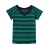 Sommar koreansk stil bomull T-shirt Sexig V-Neck Stripe Kvinnor Toppar Raglan Short Sleeve All Match Bottoming Shirt Tees T14105A 210421