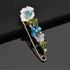 Pins, broscher smycken kvinnor kristall bröstpinne corsage piercing stift brosch blomma växt