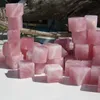 6 шт. Розовые кварцевые драгоценные камни кубики Madagascar Tumbles Gealing Energy Mirach Love Balance Pocket Stone