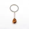 DIY Natural Crystal Stone Pendant Key Rings Nyckelringar för Kvinnor Män Smycken Väska Bil Dekor Mode Tillbehör