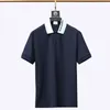 22 Erkekler Polo Gömlek Erkek Polos Gömlek Tasarımcısı Tshirt Moda Yüksek Kalite Siyah Ve Beyaz Şerit Standı Yaka Kazak Pamuk Nakış Nefes Giyim