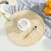 Mats & Pads Natural Corn Husk Placemats Hand-Woven Thick Thermals Insulation Pad Round Western Food Cups And Plates Bowl Lpfk