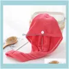 Textiles Accueil Gardendry Microfibre Douche Rapide Magique Super Absorbant Cheveux Secs Serviette Séchage Turban Wrap Chapeau Spa Bonnets de Bain Drop Delivery