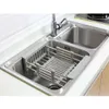 2020 Rack Drain Basket Stainless Steel Telescopic Sink Dish Drainers For Kitchen Drain Shelf Installation Kitchen Holder244d