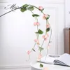 Longue lanterne de fleur de simulation de mariage, fleur/fruit suspendu en rotin, décoration de maison, plantes vertes, simulation de fleur, décoration de maison