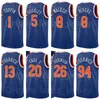 Screen Print Basketball Derrick Rose Jerseys 4 Obi Toppin 1 Mitchell Robinson 23 Kevin Knox 20 Carmelo Anthony 7 Dwayne Bacon Evan Fournier 94 Orange Men Women Kids