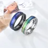 6mm mood ring man's temperature color changing titanium steel rings size 6-11#