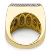 Mens Ring Vintage Hip Hop Smycken Full CZ Bling Iced Out Koppar Ringar Real Gold Plated För Lover Mode Smycken