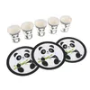 Disposable Dinnerware 10pcs/lot Panda Cups Kids Birthday Party Supplies Paper Happy Dishes