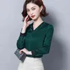 Moda Kadın Bluzlar Ofis İş Kıyafeti Bayanlar Tops Artı Boyutu Şifon Bluz Gömlek Uzun Kollu Kadın Gömlek Blusas 2191 50 210506