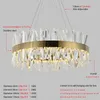 Included LED Strip Chandeliers Post-modern Golden Round Indoor Pendant Light With High Quality Crystal In Living Room Dining