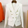 HIGH QUALITY Fashion Runway Star Style Jacket Women's Gold Buttons Double Breasted Blazer OuterwearS-5XL 211112