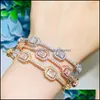 Bangle Bracelets Jewelry Cwwzircons Luxury Stackable Statement Gold For Women Wedding Cubic Zircon Crystal Cz Dubai Sier Plated Bg041 210408