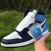 Classic Design Men Obsidian Blue Basketball Shoes Jumpman 1Chicago Sneakings Unique Women's Sneakers AND-SLIG APENDER Shoebox