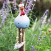 Yard Art Décor Poulet Jardin Jardin Plug Plug Hen Rooster Ornements Hens Statues Oiseaux Edge Place Poignée de jardin à l'extérieur de l'arrière-cour arrière 210727