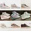 ﾄItalien Frau Mid Slide Star High Top Sneakers Mode Freizeitschuhe Designer Trainer Pailletten Klassisch Weiß Do -Old Dirty Herren S