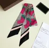 Nyaste damer Silk Scarf 120x7cm Fashionabla Silk Printing Scarves For Woman High Qutiy Silk Fiber Scarves