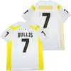Aangepaste Dwayne Haskins 7# Bullis voetbalsjersey heren gestikte witte gele maat S-4XL topkwaliteit
